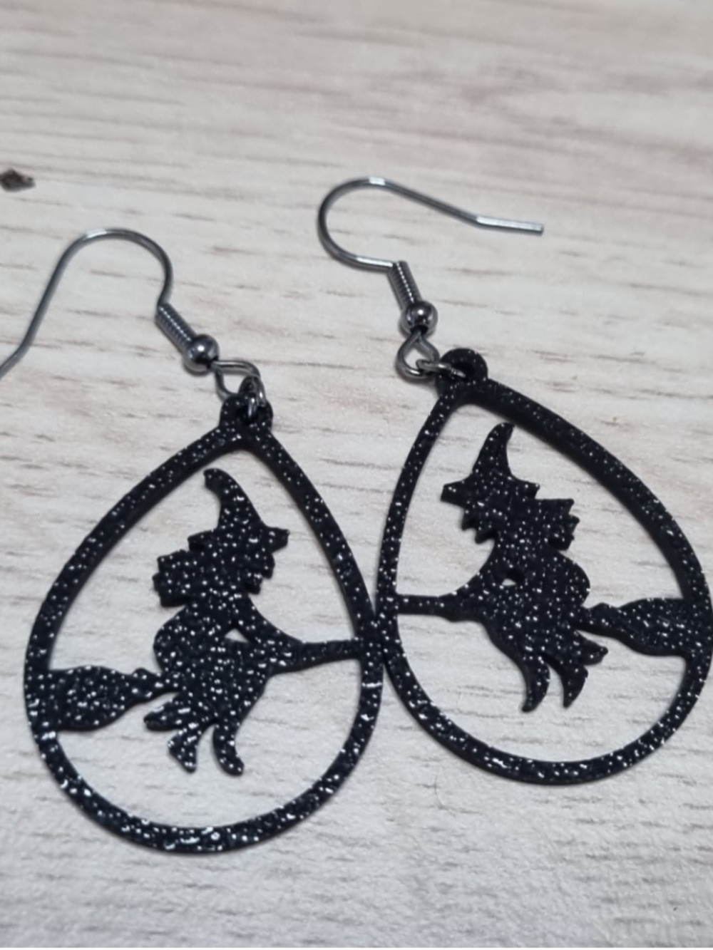 Black Witch Silhouette Teardrop Earrings - Women's Accessories
